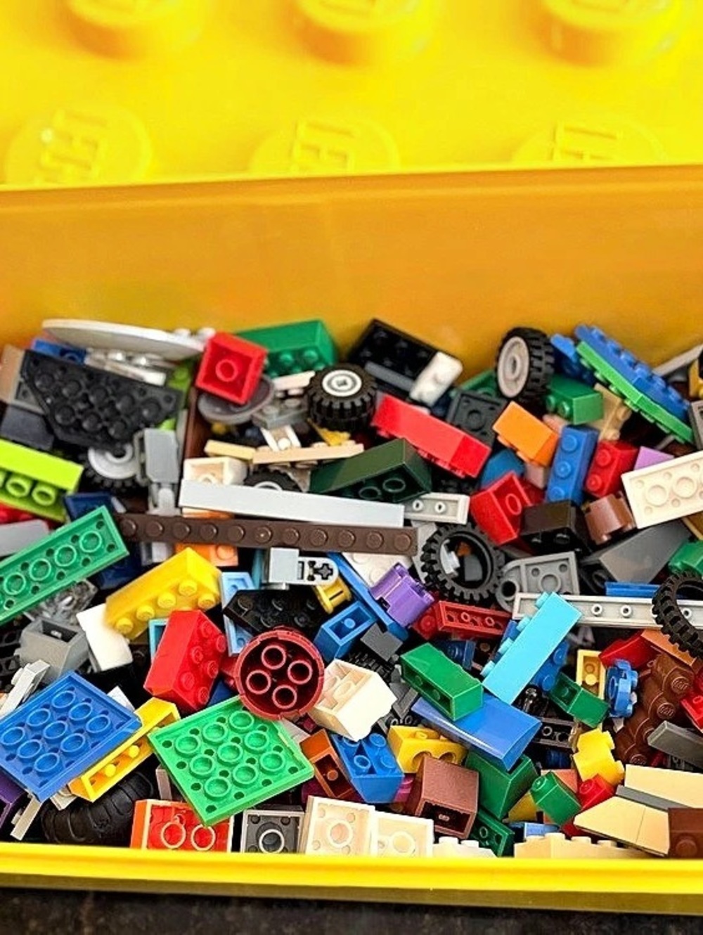 LEGO Storage Brick Yellow Storage Cases with 2LB of Loose Bricks